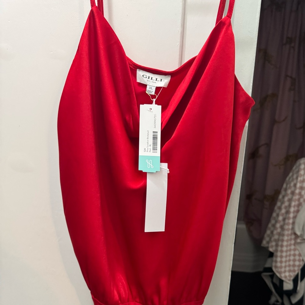 NWT GILLI Scarlet Cowl Neck Bodysuit